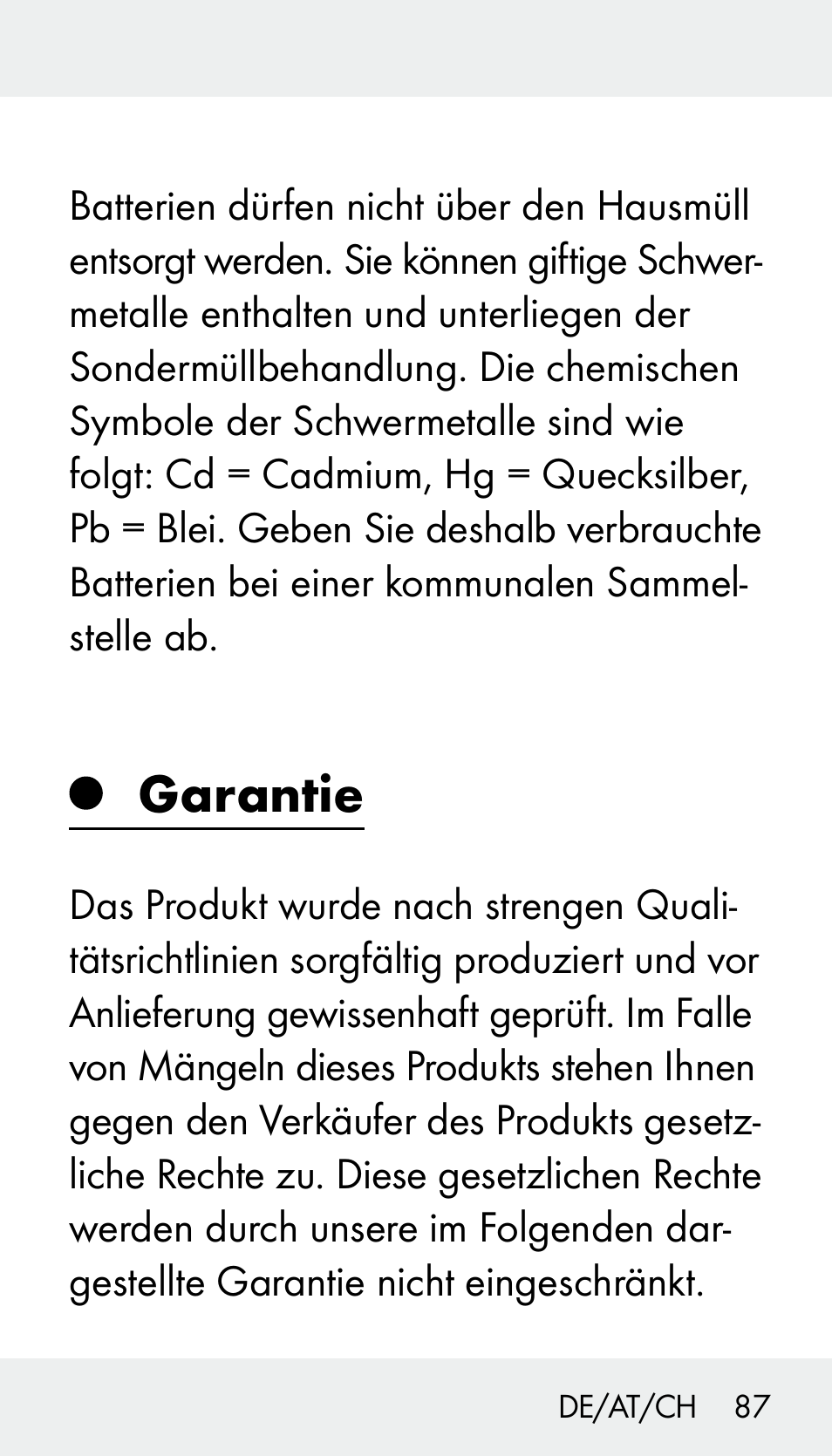 Garantie | Silvercrest Z31894 User Manual | Page 87 / 90