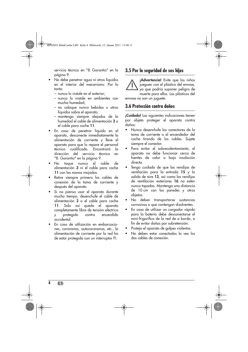 5 por la seguridad de sus hijos, 6 protección contra daños | Silvercrest SMK 15 A1 User Manual | Page 6 / 42