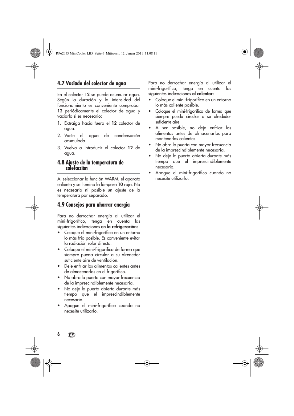 7 vaciado del colector de agua, 8 ajuste de la temperatura de calefacción, 9 consejos para ahorrar energía | Silvercrest SMK 15 A1 User Manual | Page 8 / 42