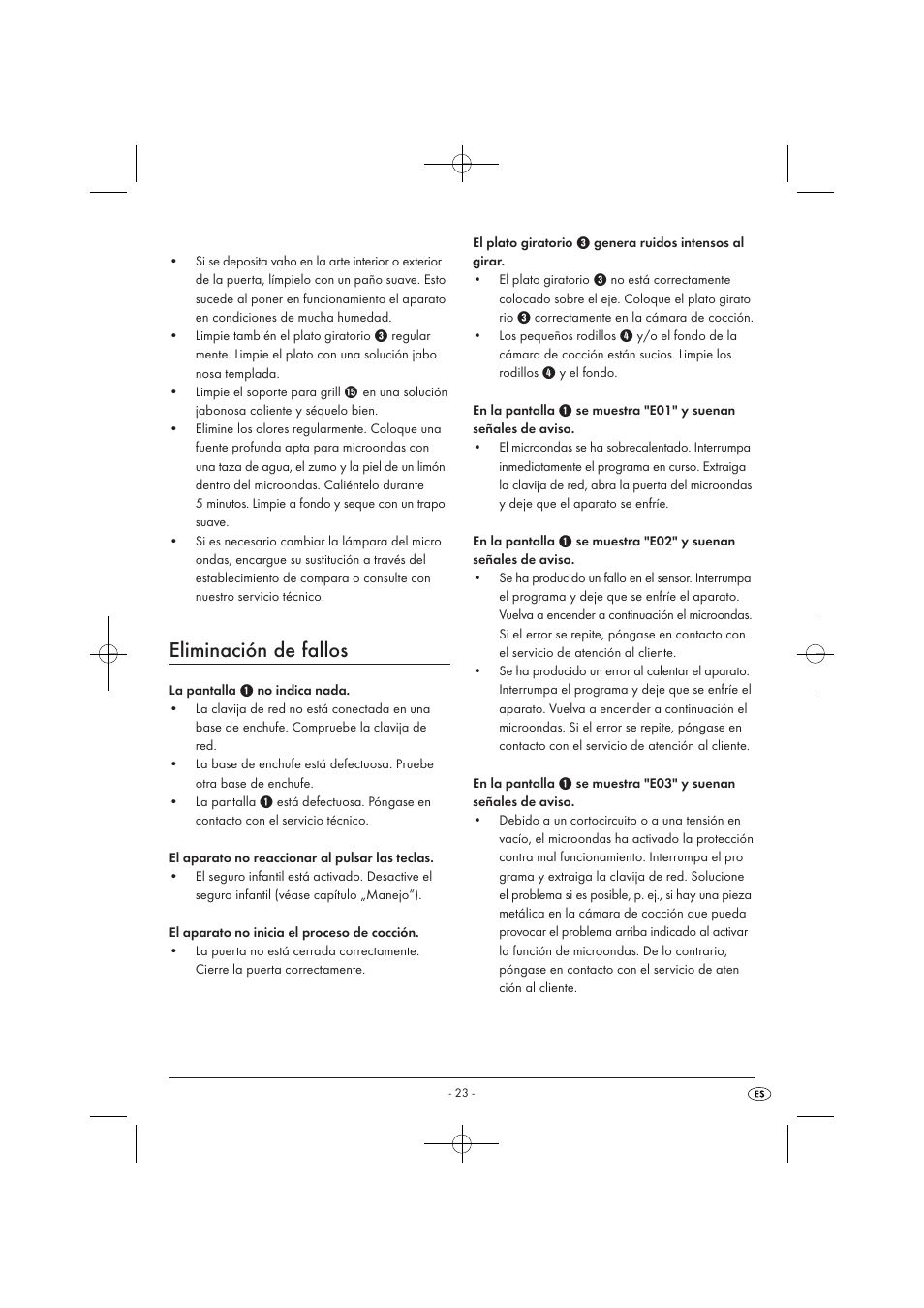 Eliminación de fallos | Silvercrest SMW 900 EDS A1 User Manual | Page 25 / 123