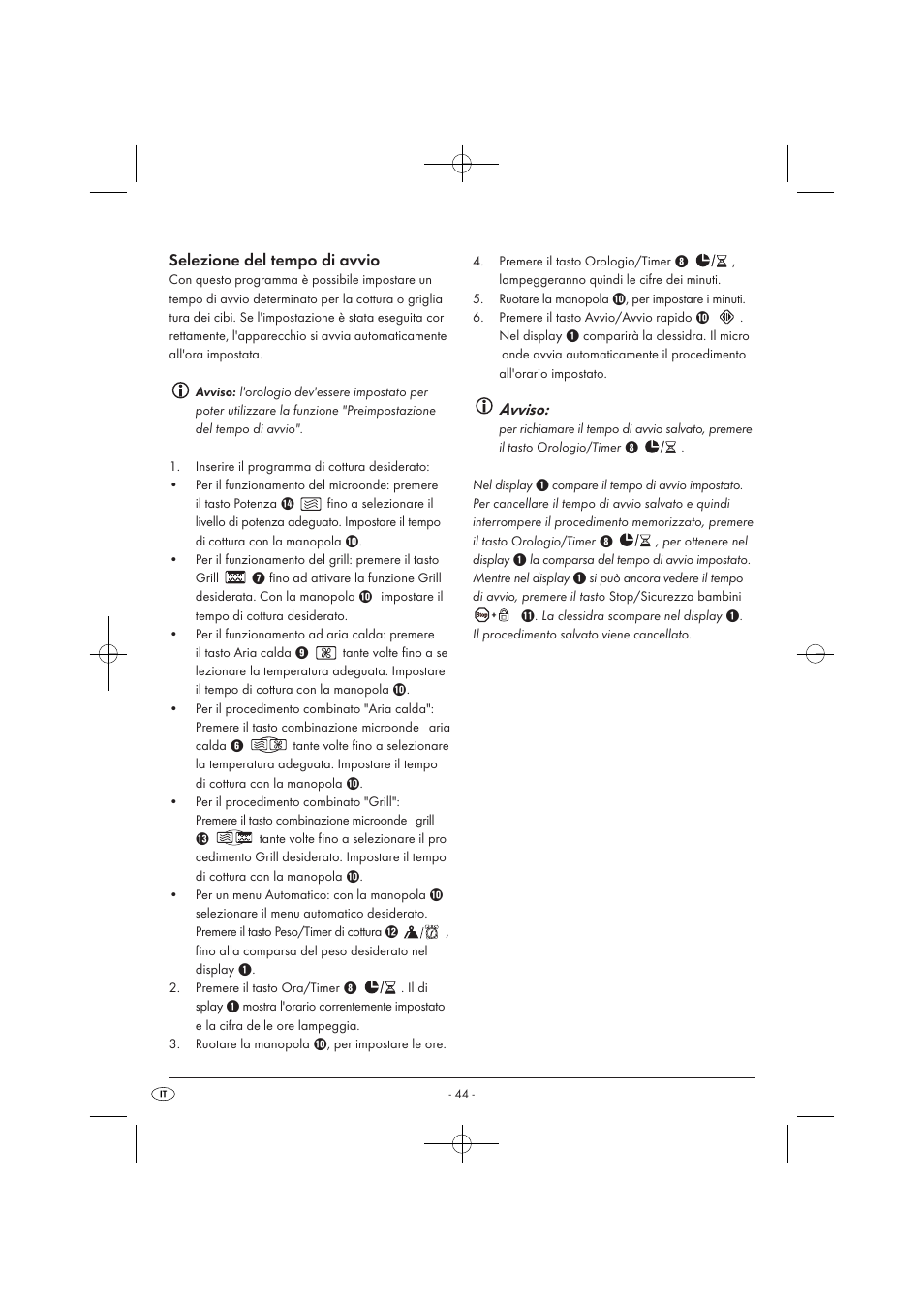 Selezione del tempo di avvio, Avviso | Silvercrest SMW 900 EDS A1 User Manual | Page 46 / 123
