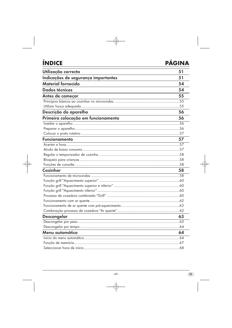 Índice página | Silvercrest SMW 900 EDS A1 User Manual | Page 51 / 123
