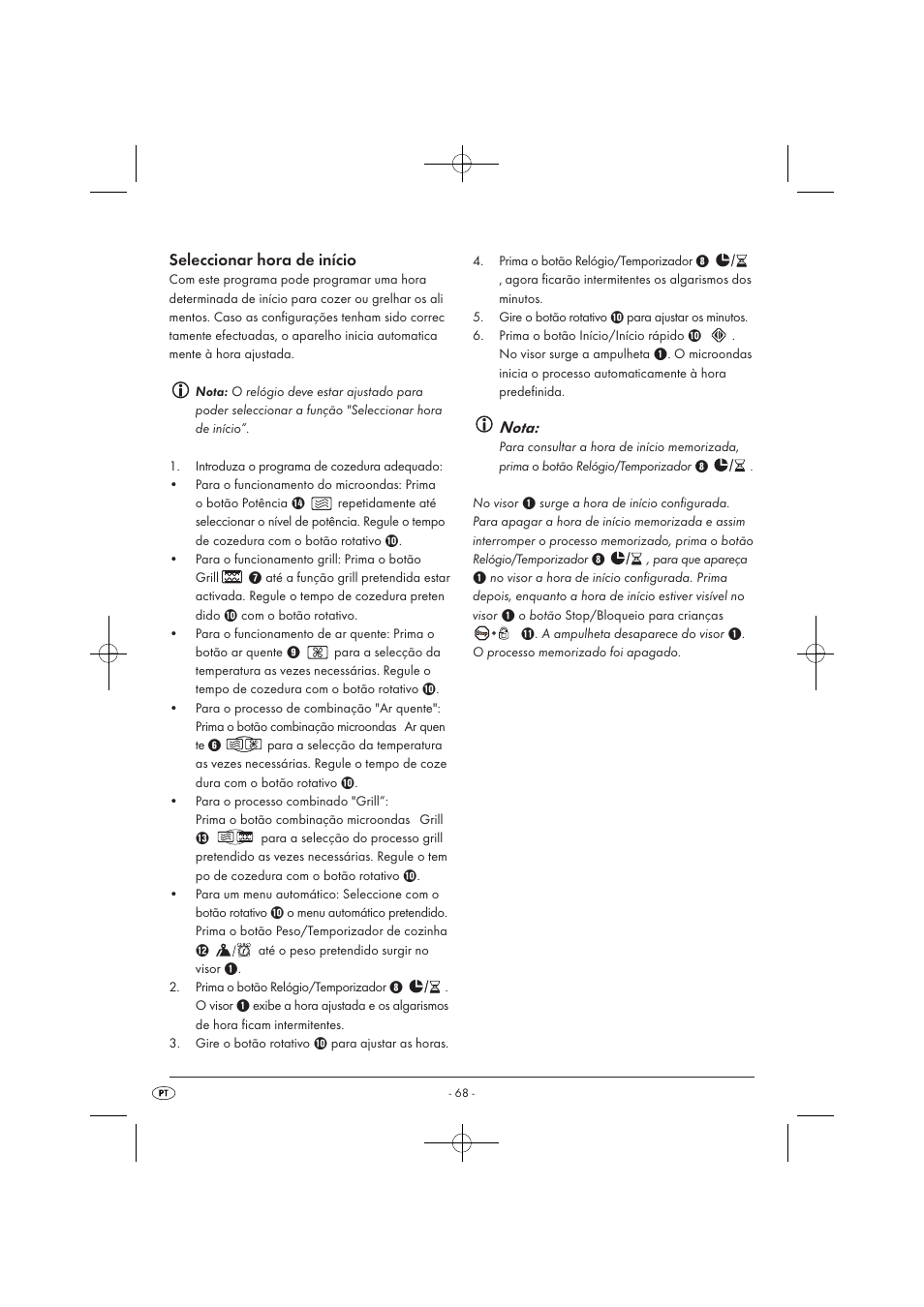 Seleccionar hora de início, Nota | Silvercrest SMW 900 EDS A1 User Manual | Page 70 / 123