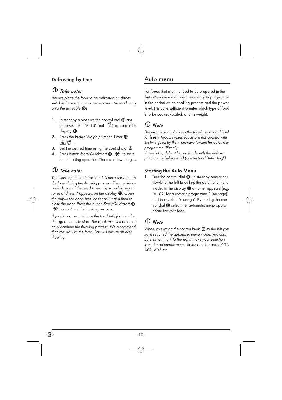 Auto menu, Starting the auto menu | Silvercrest SMW 900 EDS A1 User Manual | Page 90 / 123