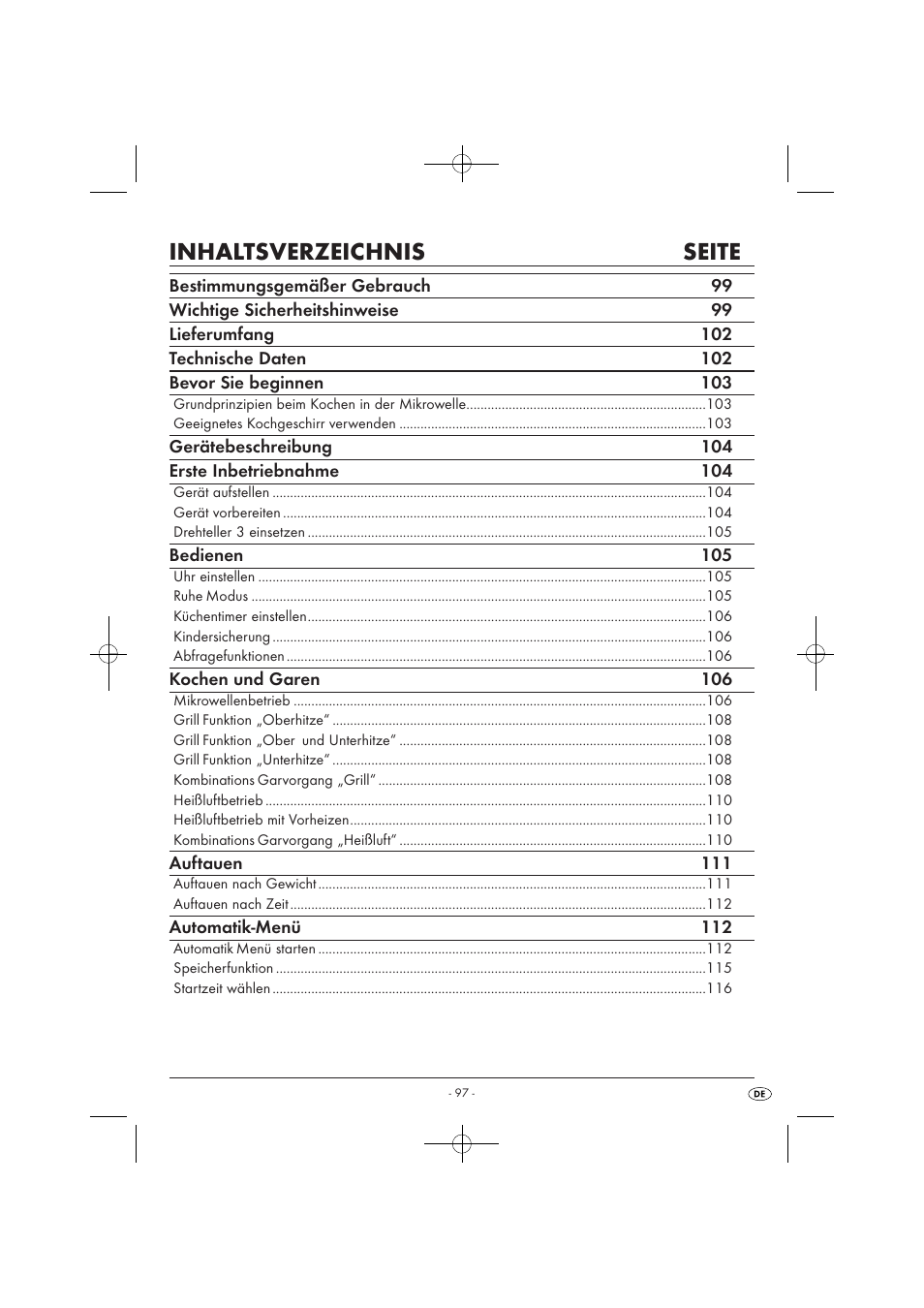 Inhaltsverzeichnis seite | Silvercrest SMW 900 EDS A1 User Manual | Page 99 / 123