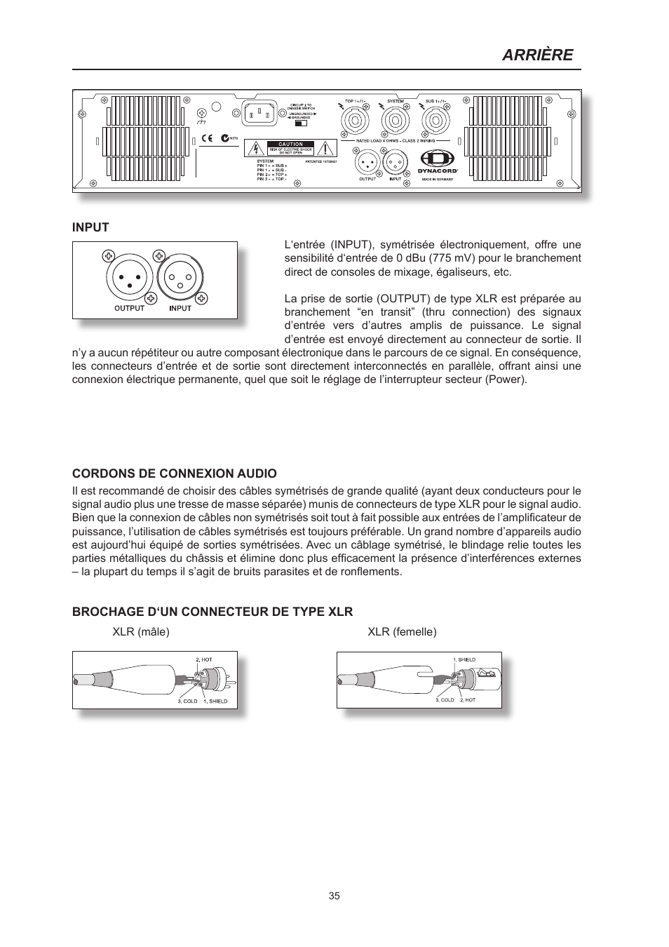 Arrière | Dynacord System Power Amp Xa 4000 User Manual | Page 35 / 48