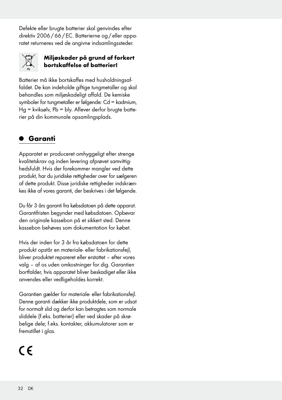 Garanti | Silvercrest 103803-14-01/103803-14-02 User Manual | Page 32 / 57