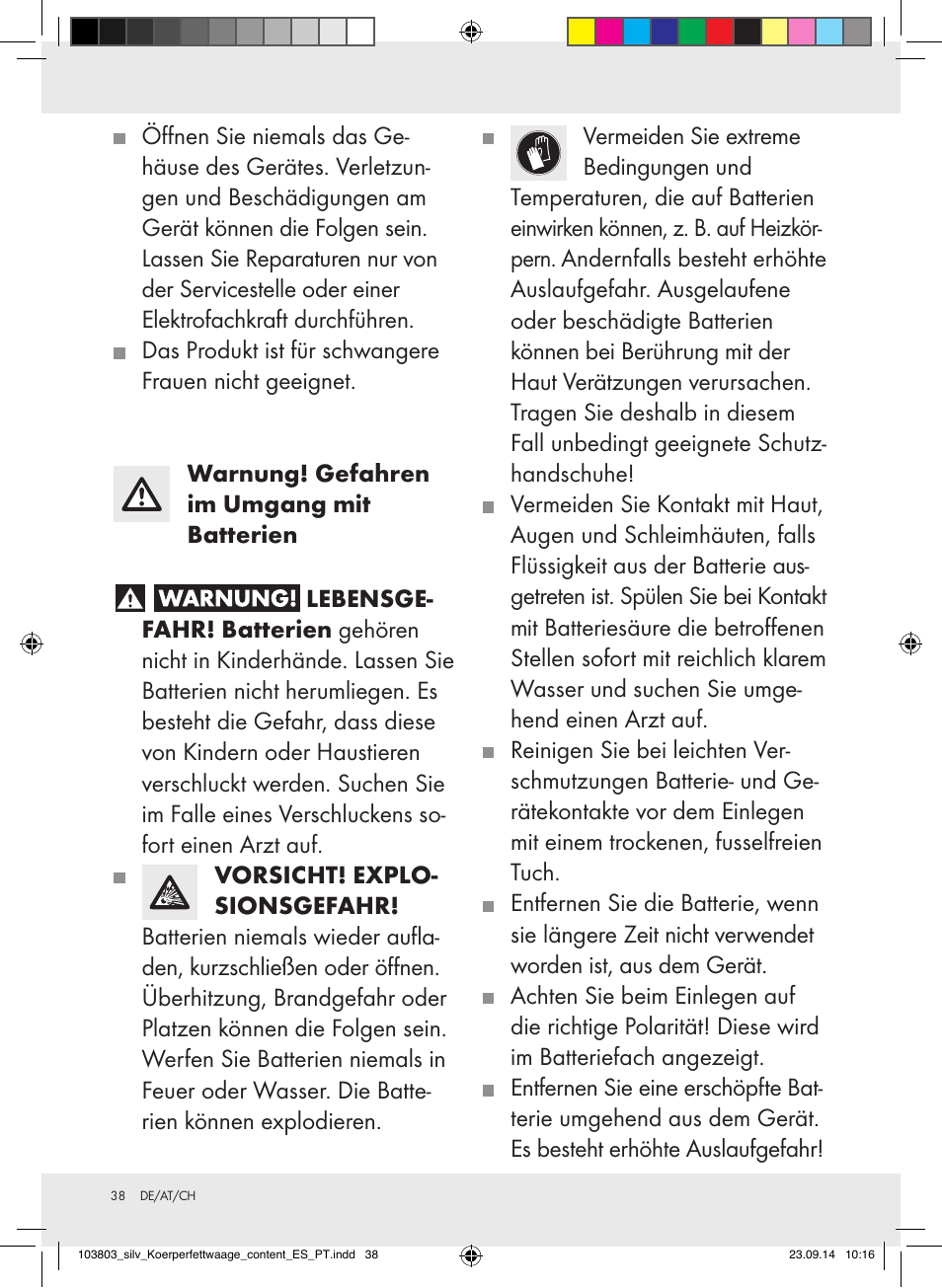Silvercrest 103803-14-01/103803-14-02 User Manual | Page 38 / 43