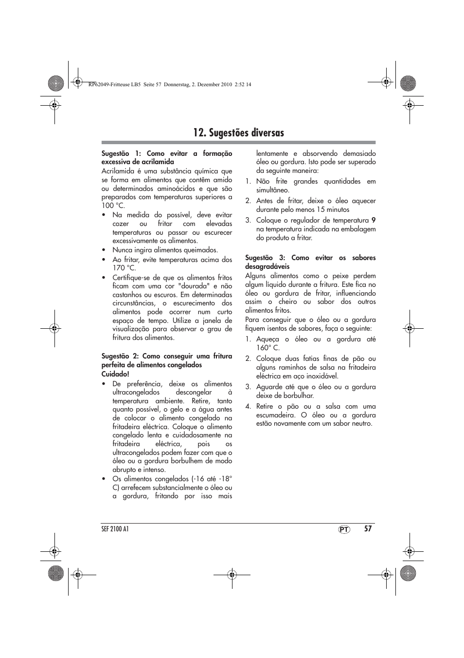 Sugestões diversas | Silvercrest SEF 2100 A1 User Manual | Page 59 / 62