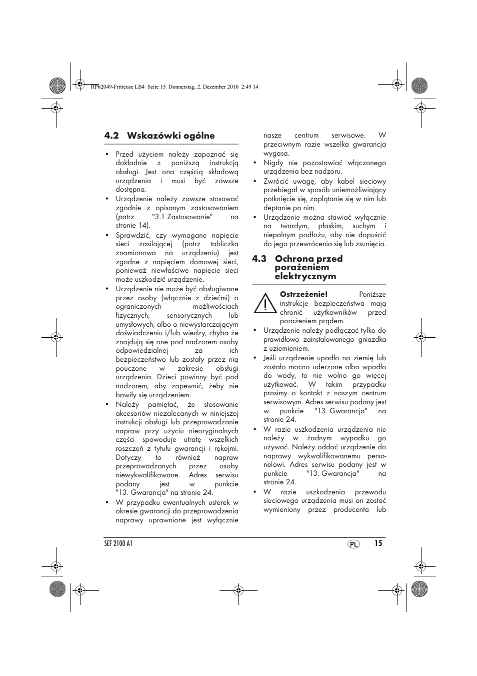 Silvercrest SEF 2100 A1 User Manual | Page 17 / 86