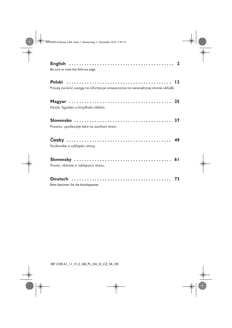 Silvercrest SEF 2100 A1 User Manual | Page 2 / 86