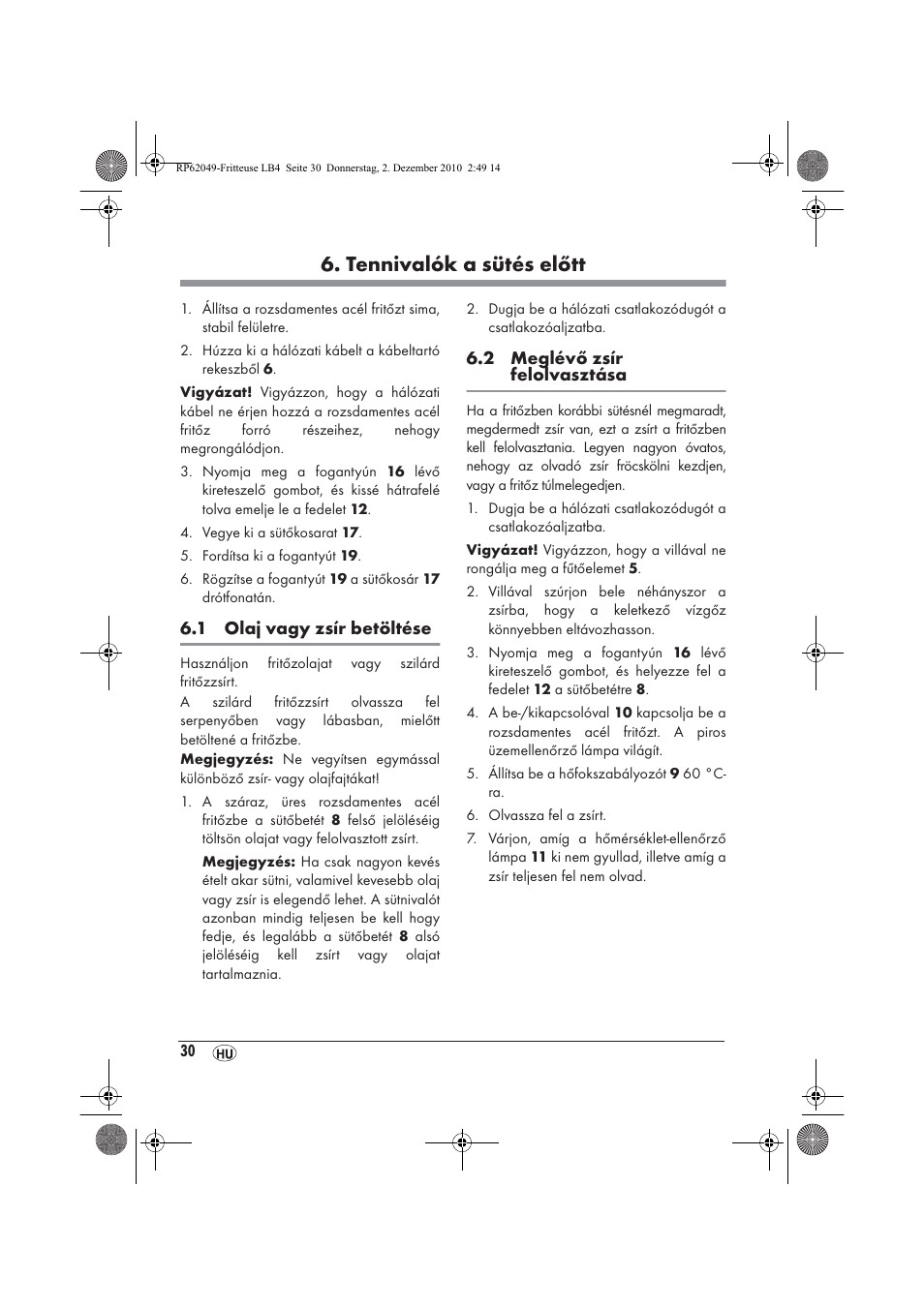 Tennivalók a sütés előtt | Silvercrest SEF 2100 A1 User Manual | Page 32 / 86