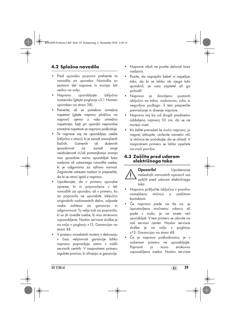 Silvercrest SEF 2100 A1 User Manual | Page 41 / 86