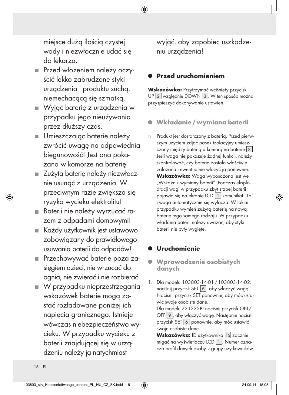 Silvercrest 103803-14-01/103803-14-02 User Manual | Page 16 / 57