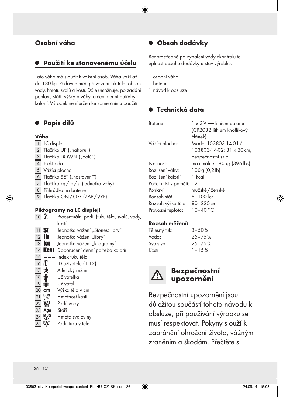 Silvercrest 103803-14-01/103803-14-02 User Manual | Page 36 / 57