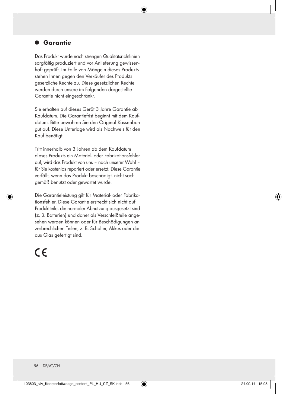 Garantie | Silvercrest 103803-14-01/103803-14-02 User Manual | Page 56 / 57