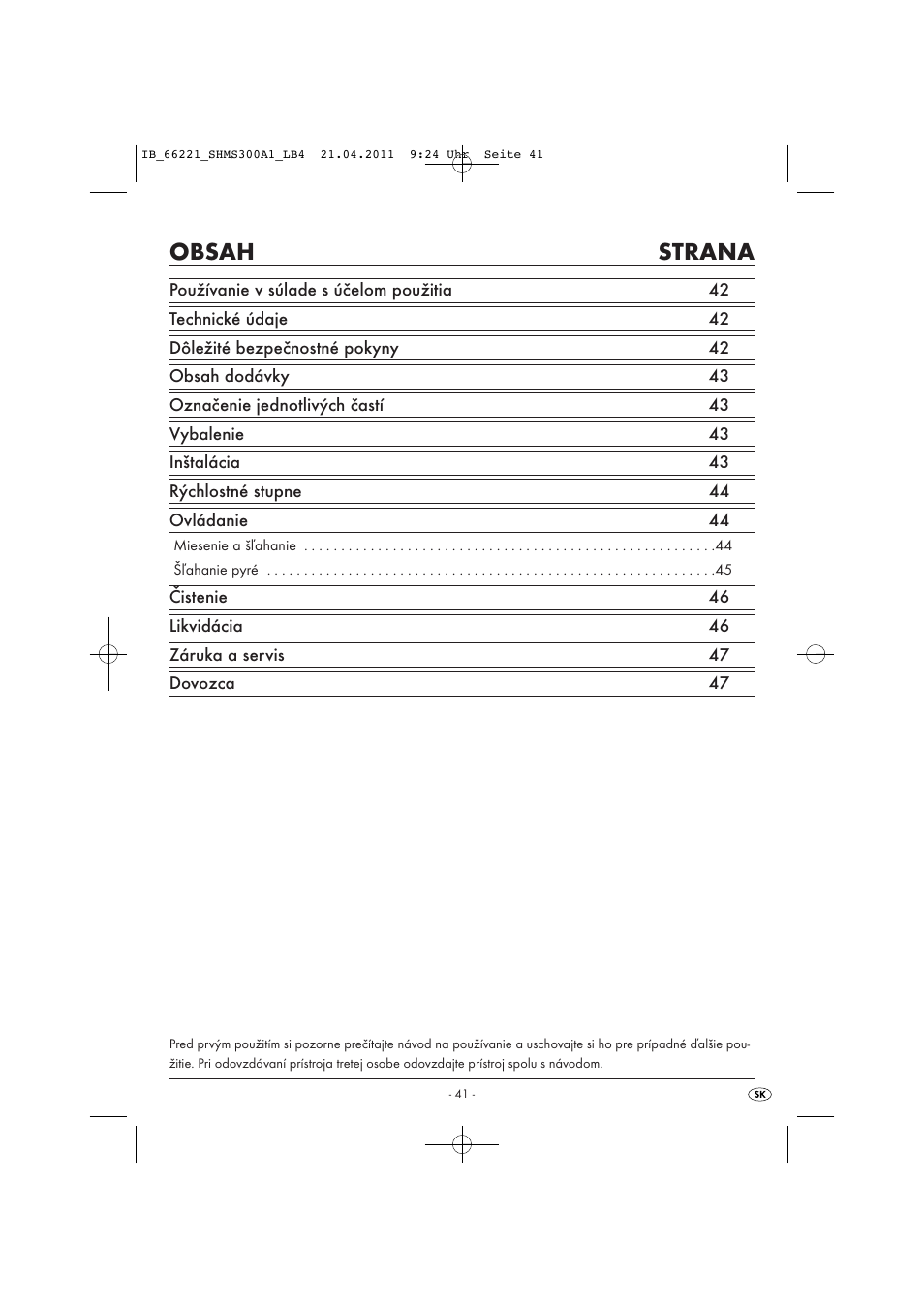 Silvercrest SHMS 300 A1 User Manual | Page 43 / 57