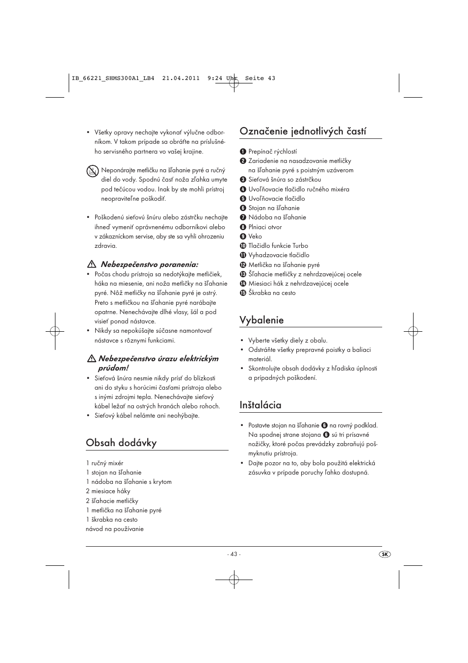 Silvercrest SHMS 300 A1 User Manual | Page 45 / 57