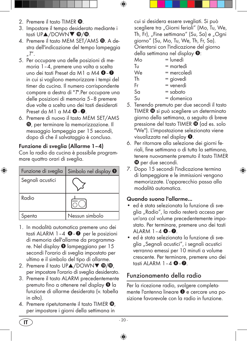 Funzionamento della radio | Silvercrest KH 2398 User Manual | Page 22 / 62