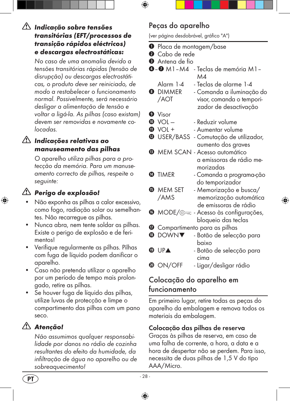 Peças do aparelho, Colocação do aparelho em funcionamento | Silvercrest KH 2398 User Manual | Page 30 / 62