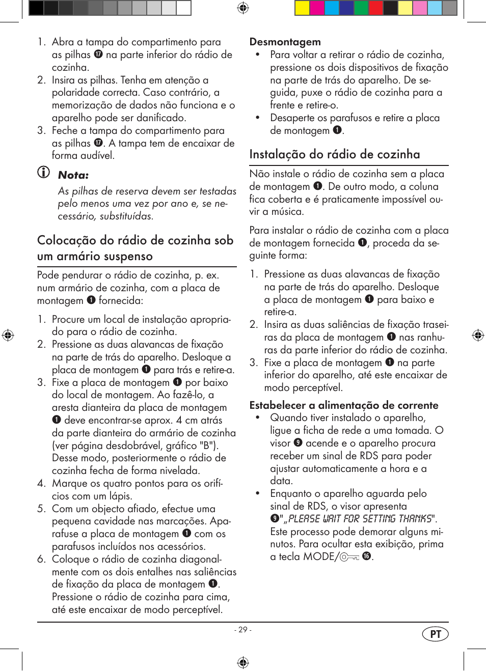 Instalação do rádio de cozinha | Silvercrest KH 2398 User Manual | Page 31 / 62