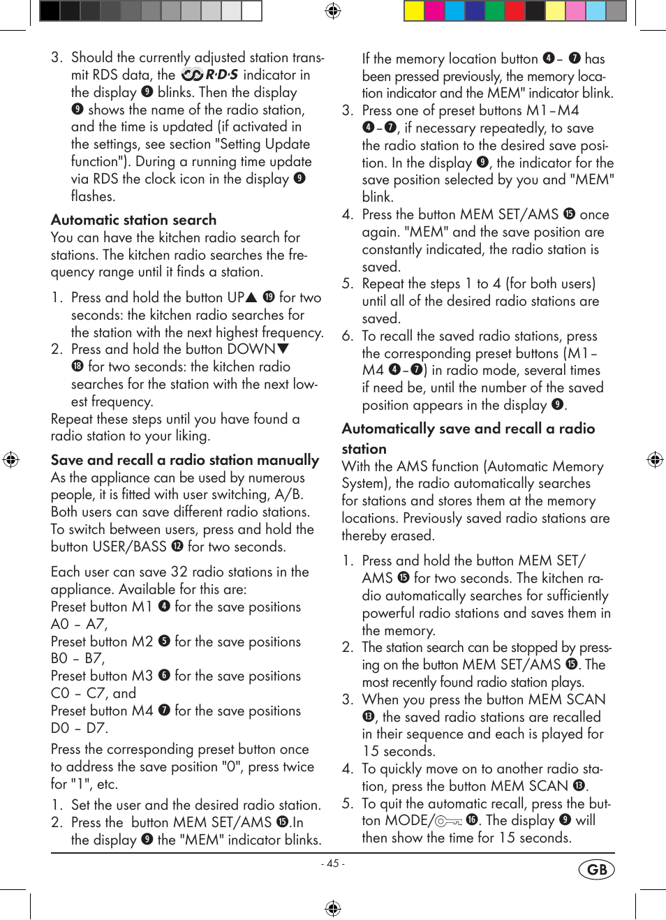 Silvercrest KH 2398 User Manual | Page 47 / 62