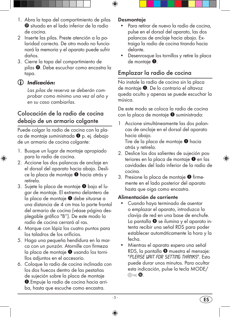 Emplazar la radio de cocina | Silvercrest KH 2398 User Manual | Page 7 / 62