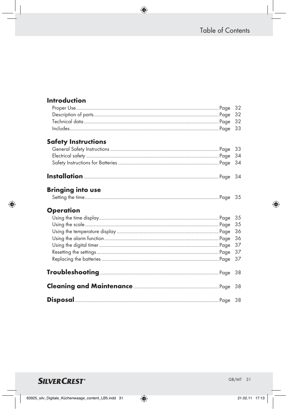 Silvercrest Z30170 User Manual | Page 29 / 45