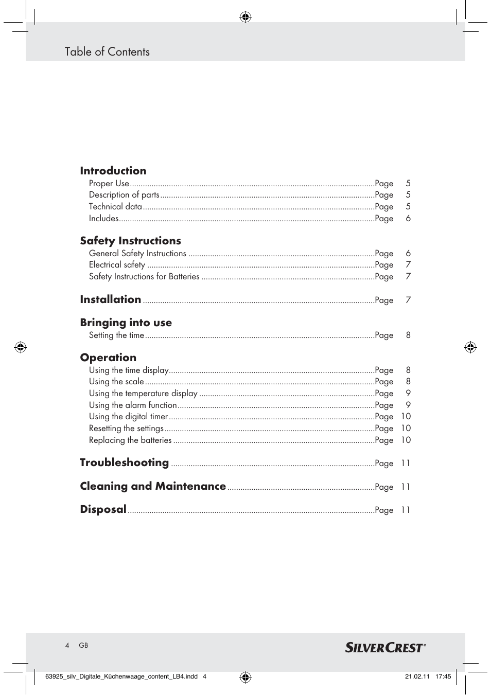 Silvercrest Z30170 User Manual | Page 2 / 60