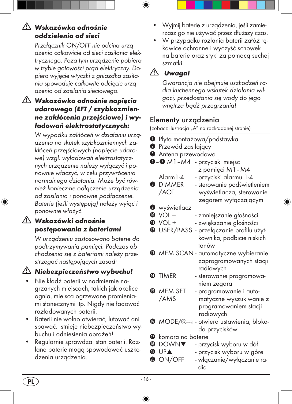 Elementy urządzenia | Silvercrest KH 2398 User Manual | Page 18 / 98