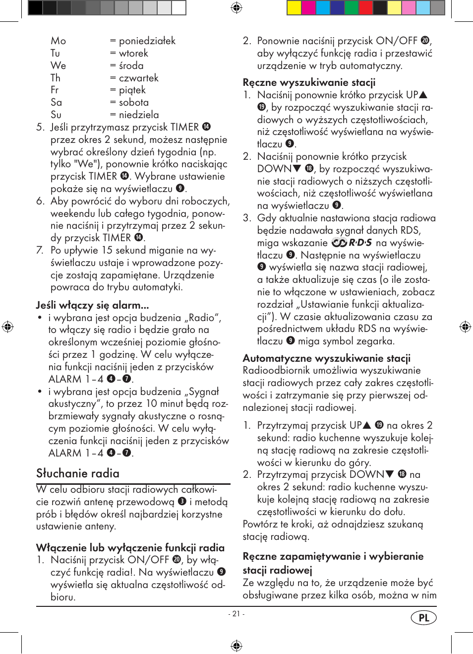 Słuchanie radia | Silvercrest KH 2398 User Manual | Page 23 / 98