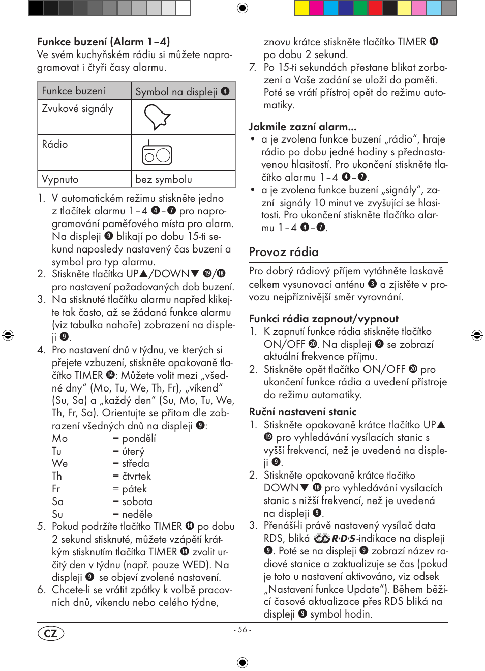 Provoz rádia | Silvercrest KH 2398 User Manual | Page 58 / 98