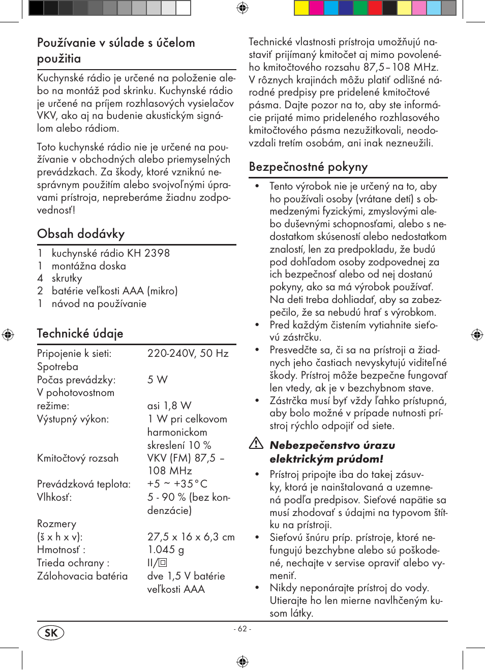 Silvercrest KH 2398 User Manual | Page 64 / 98