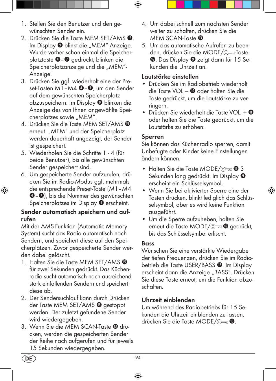 Silvercrest KH 2398 User Manual | Page 96 / 98