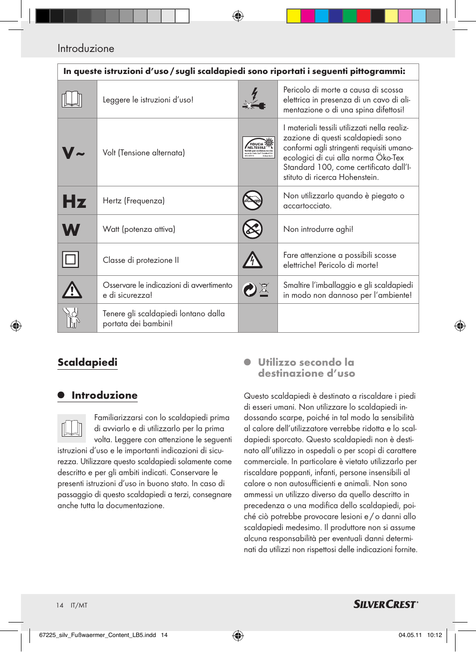 Introduzione | Silvercrest Foot Warmer User Manual | Page 10 / 40