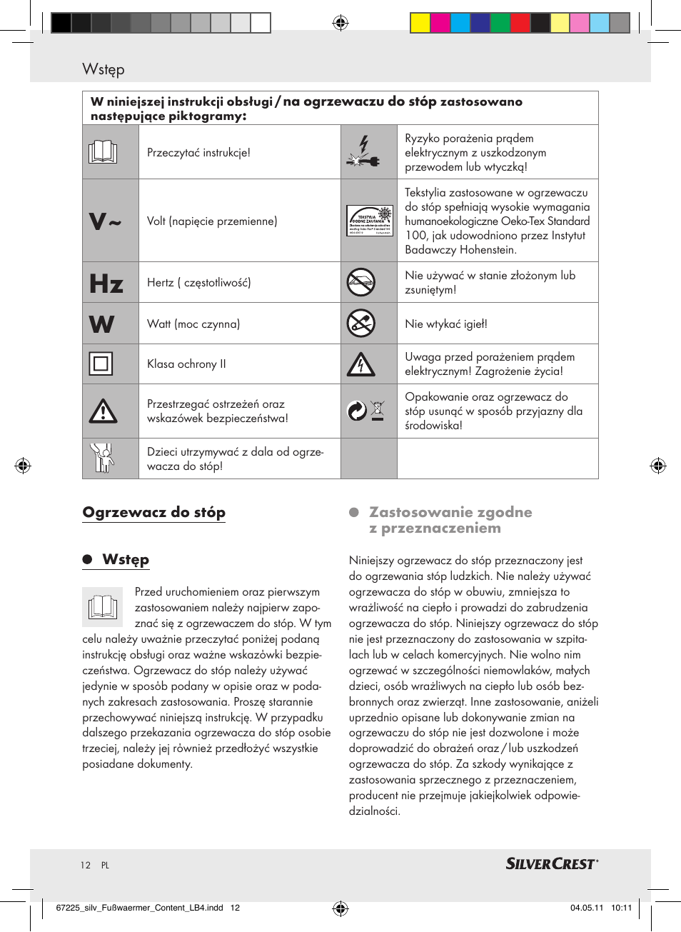 Wstęp | Silvercrest Foot Warmer User Manual | Page 8 / 52