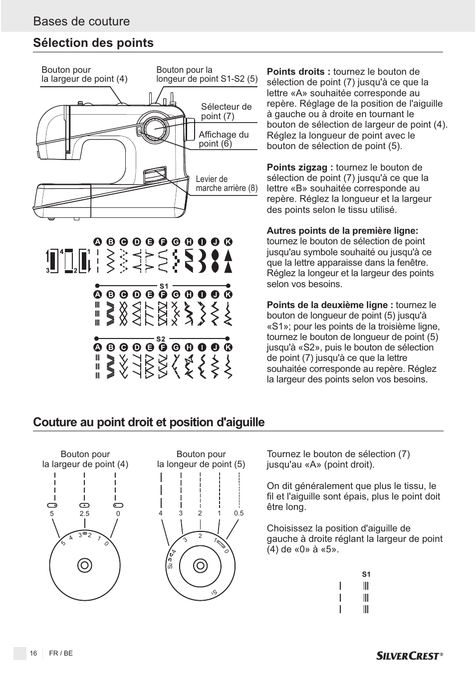 Bases de couture | Silvercrest SNMD 33 A1 User Manual | Page 16 / 94