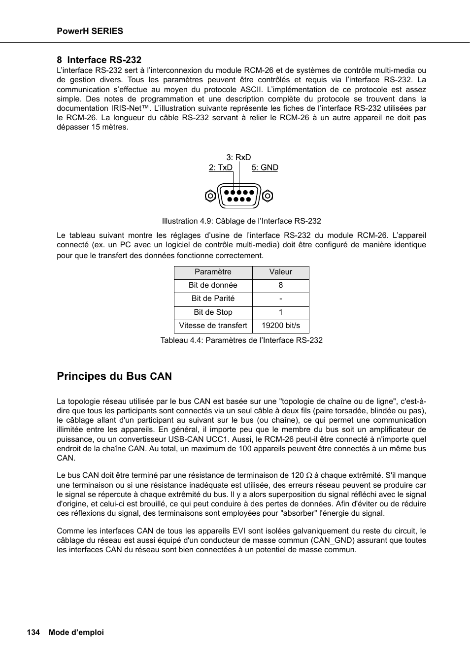 Principes du bus can, Principes du bus | Dynacord H 2500 User Manual | Page 134 / 148