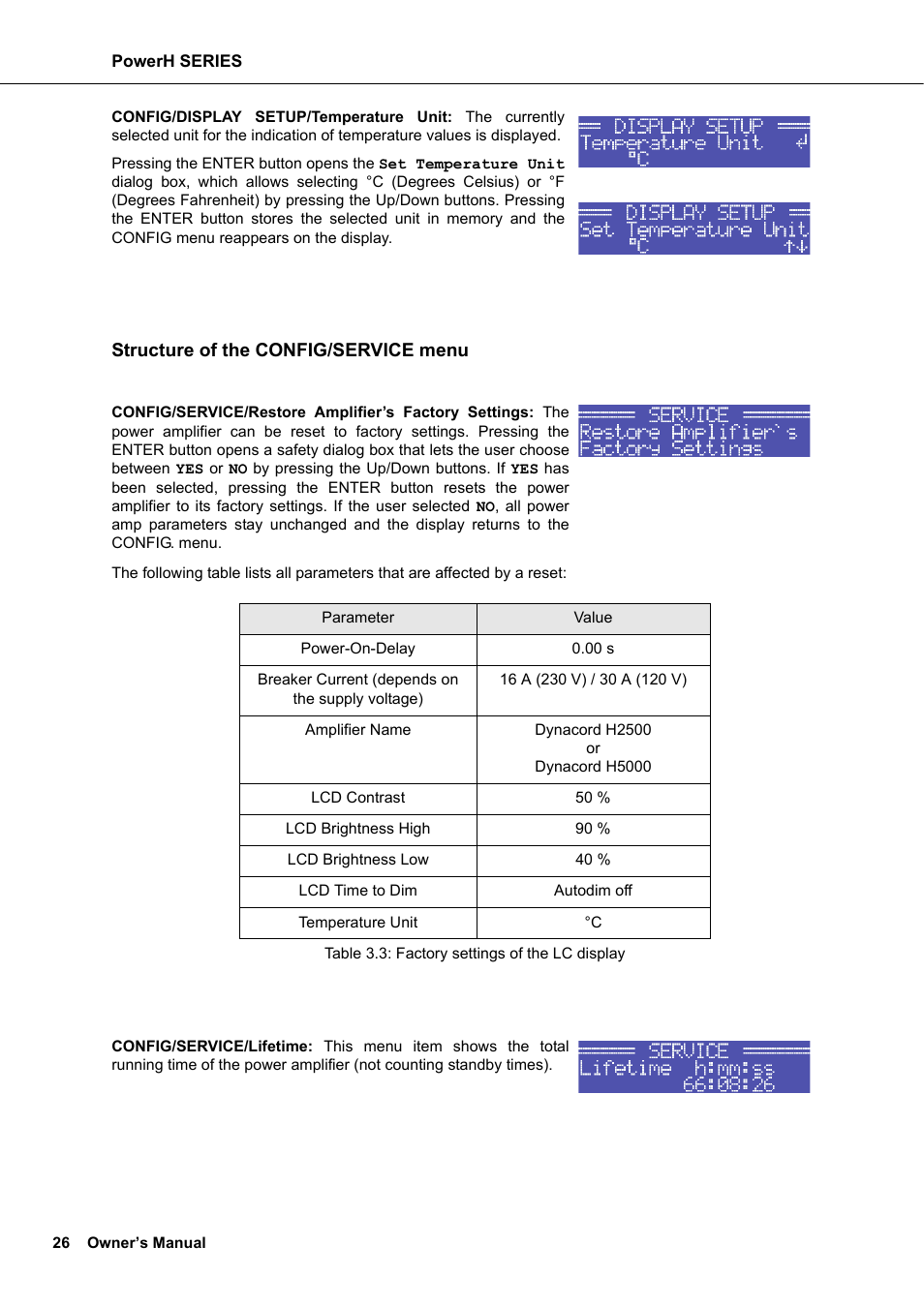 Structure of the config/service menu | Dynacord H 2500 User Manual | Page 26 / 148