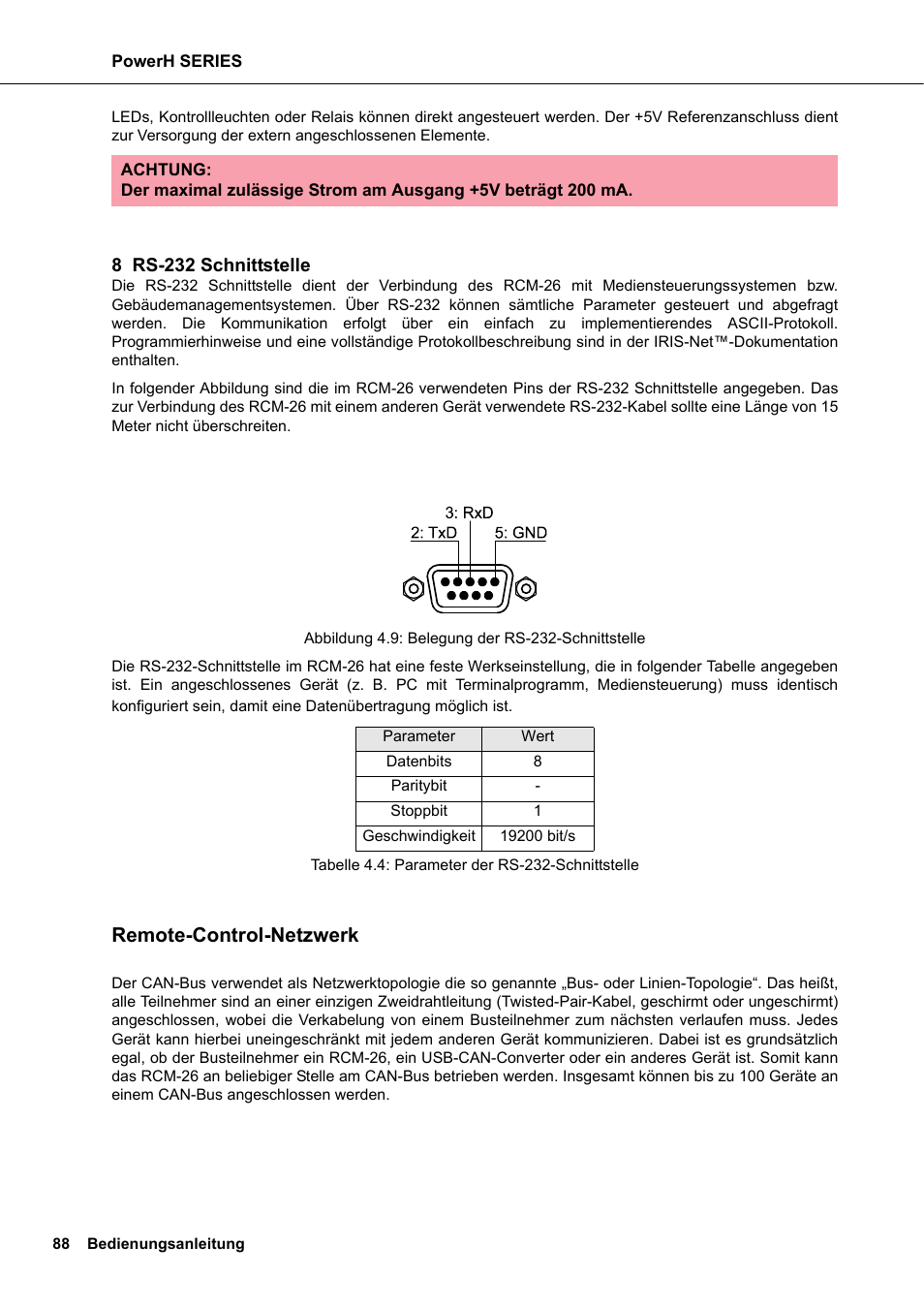 Remote-control-netzwerk | Dynacord H 2500 User Manual | Page 88 / 148
