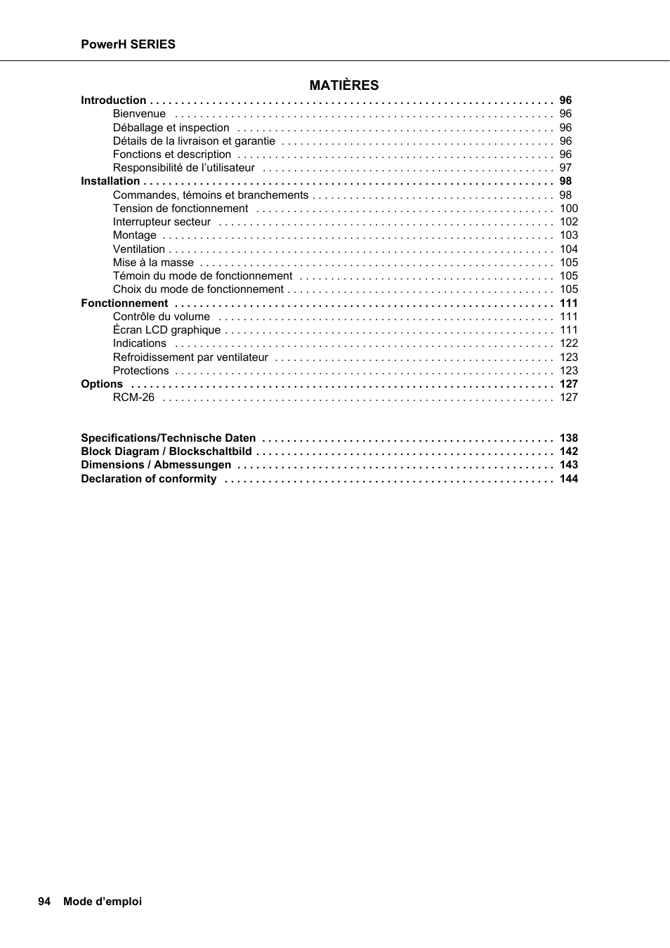 Dynacord H 2500 User Manual | Page 94 / 148