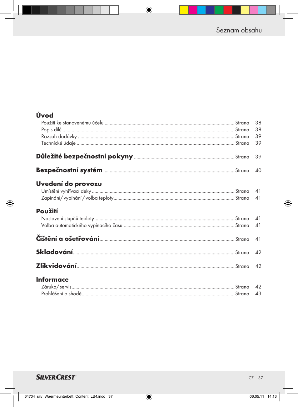 Silvercrest Heated Mattress Pad User Manual | Page 33 / 56