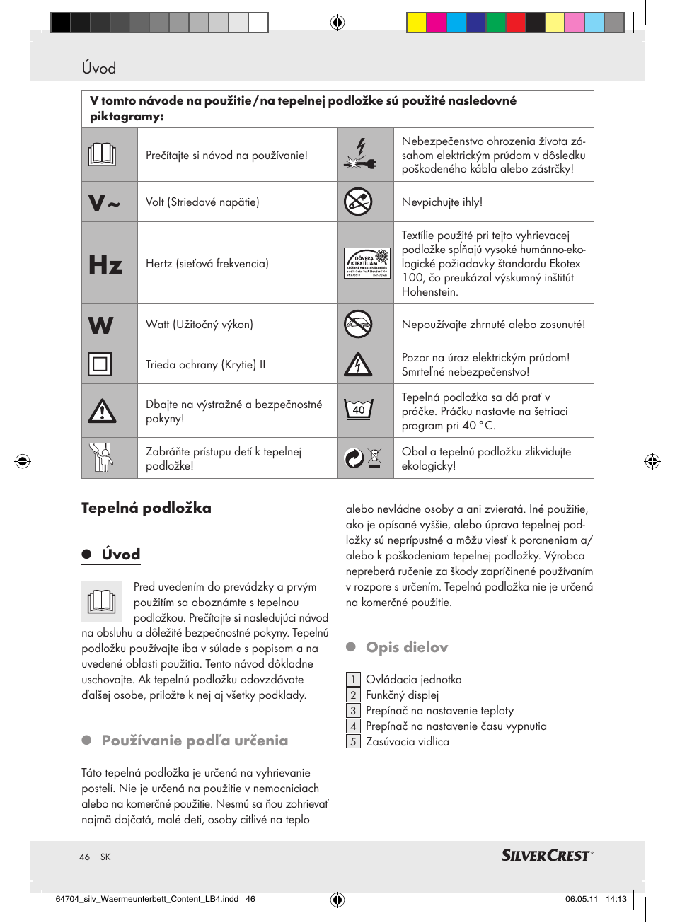 Úvod | Silvercrest Heated Mattress Pad User Manual | Page 42 / 56