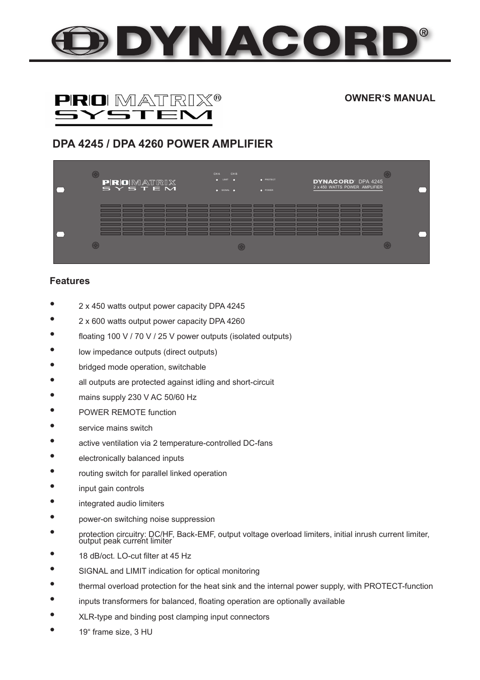 Dynacord DPA 4260 User Manual | Page 15 / 48
