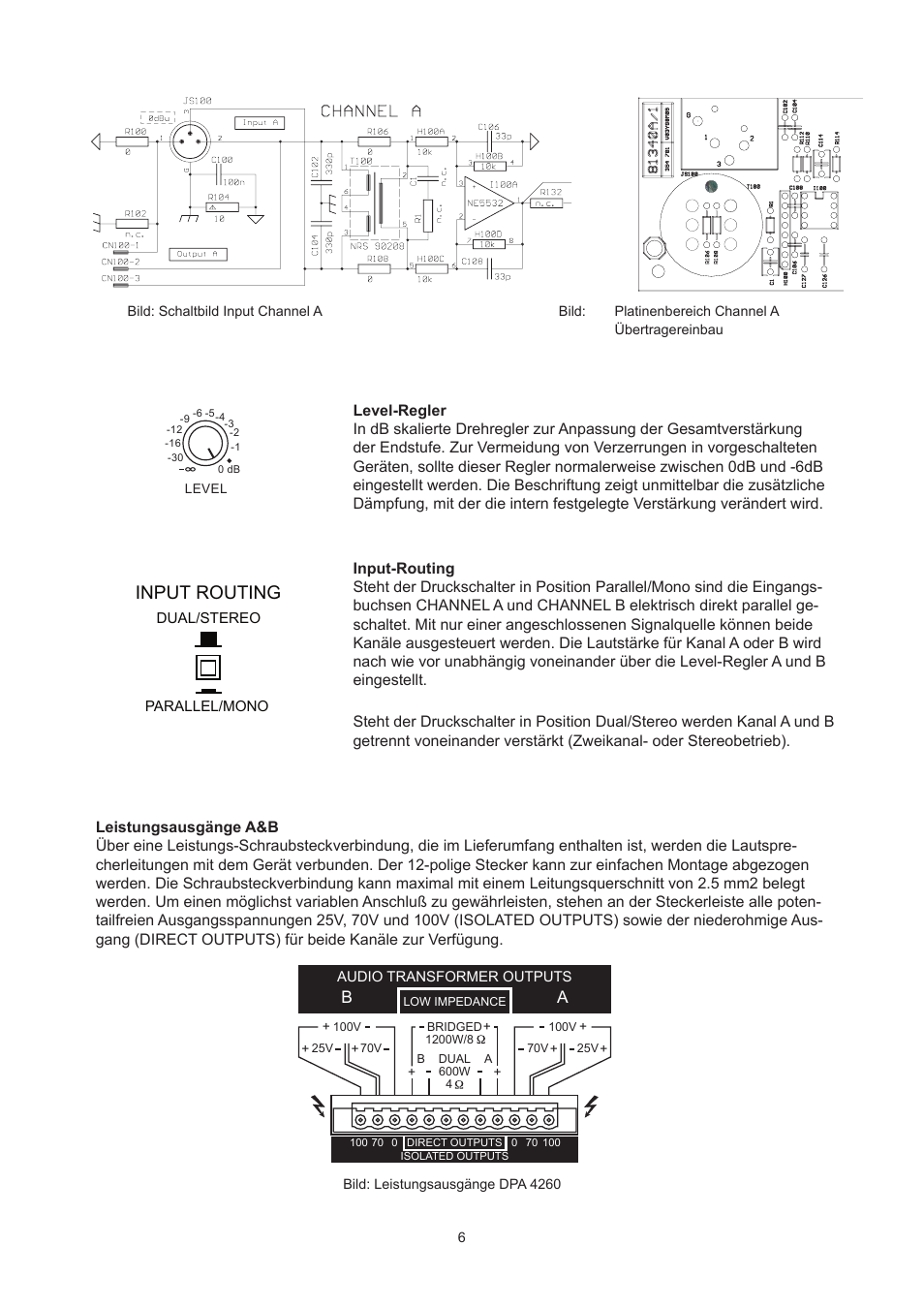 Input routing | Dynacord DPA 4260 User Manual | Page 6 / 48