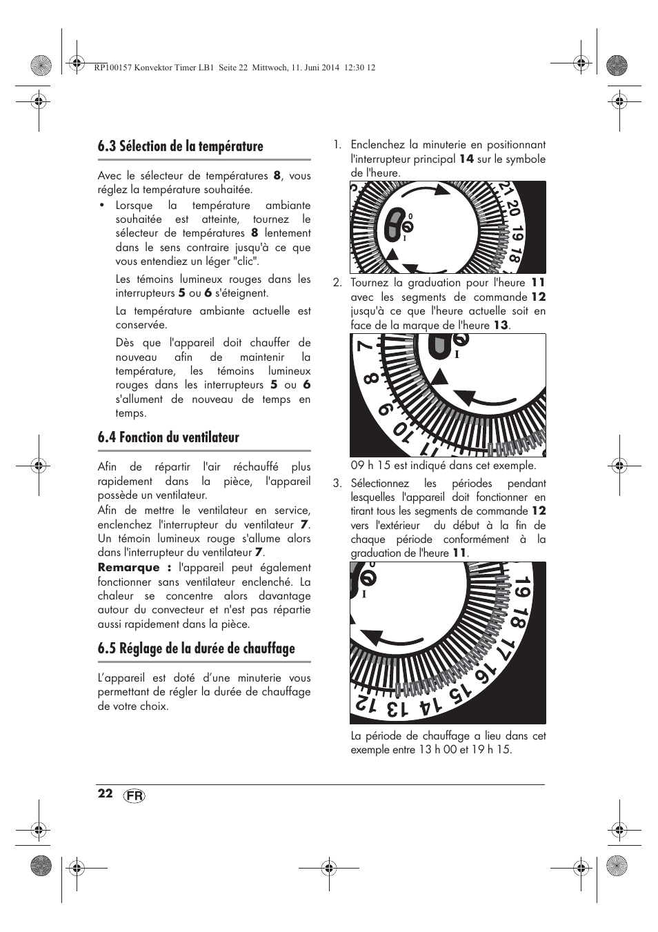 3 sélection de la température, 4 fonction du ventilateur, 5 réglage de la durée de chauffage | Silvercrest SKT 2000 B1 User Manual | Page 24 / 54