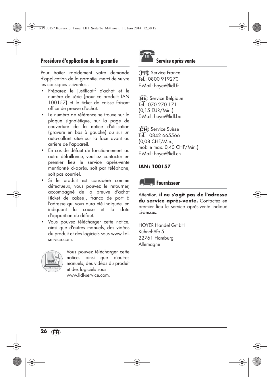 Procédure d'application de la garantie, Service après-vente, Fournisseur | Silvercrest SKT 2000 B1 User Manual | Page 28 / 54