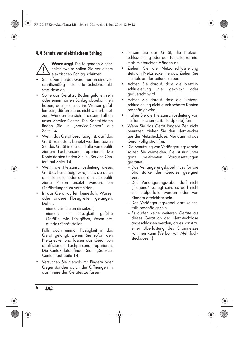 4 schutz vor elektrischem schlag | Silvercrest SKT 2000 B1 User Manual | Page 8 / 54