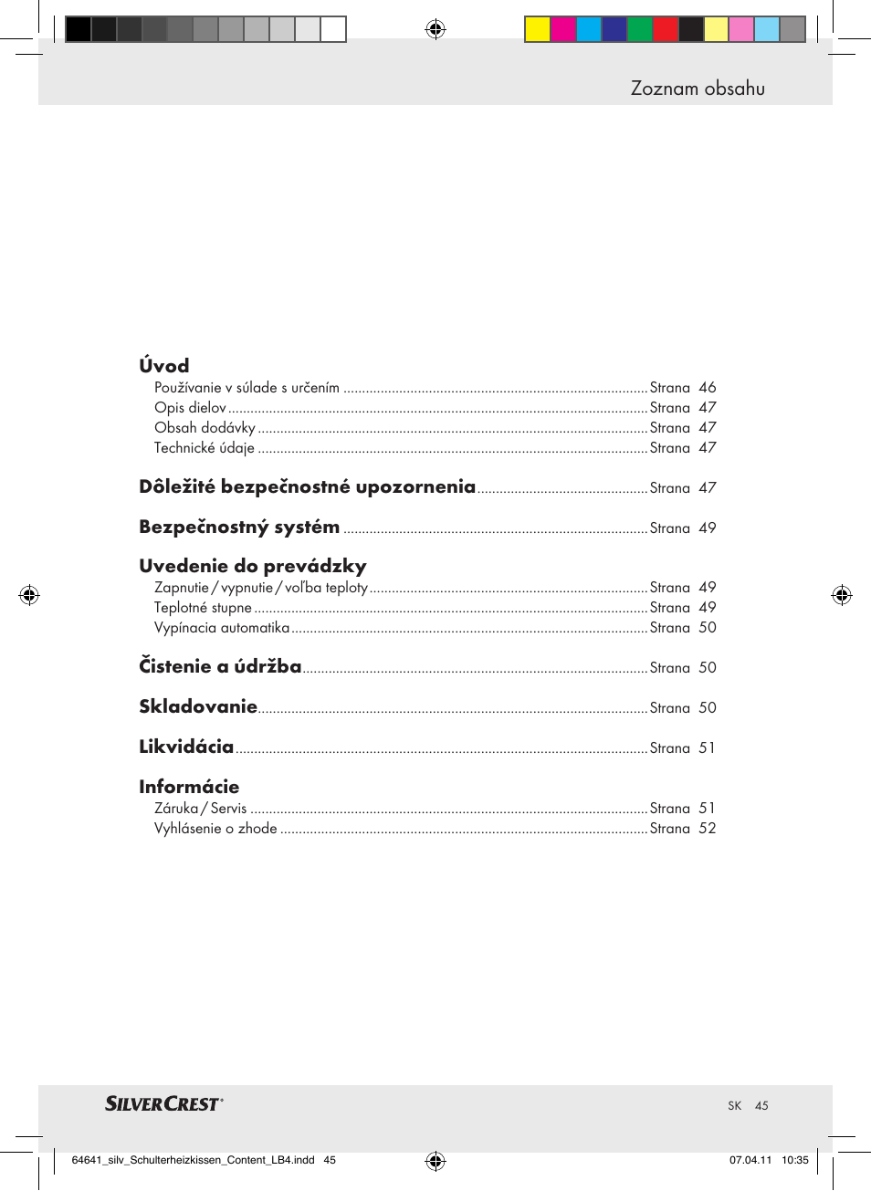 Silvercrest Neck & Shoulder Heating Pad User Manual | Page 41 / 56