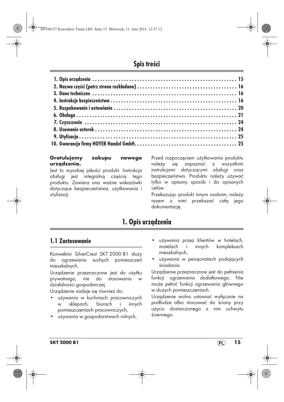 Silvercrest SKT 2000 B1 User Manual | Page 17 / 90